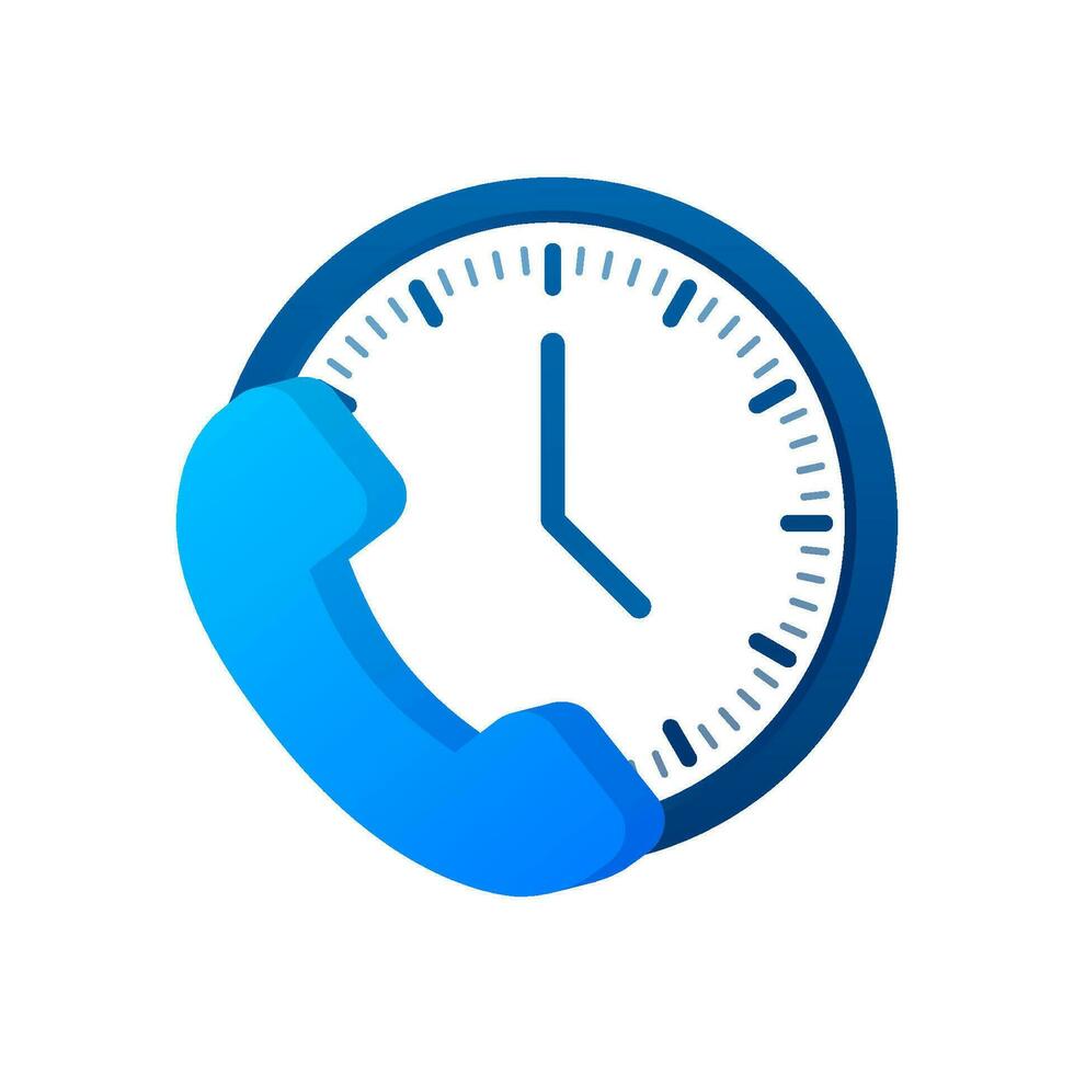 Call duration icon, Call Waiting, time. Vector stock illustration