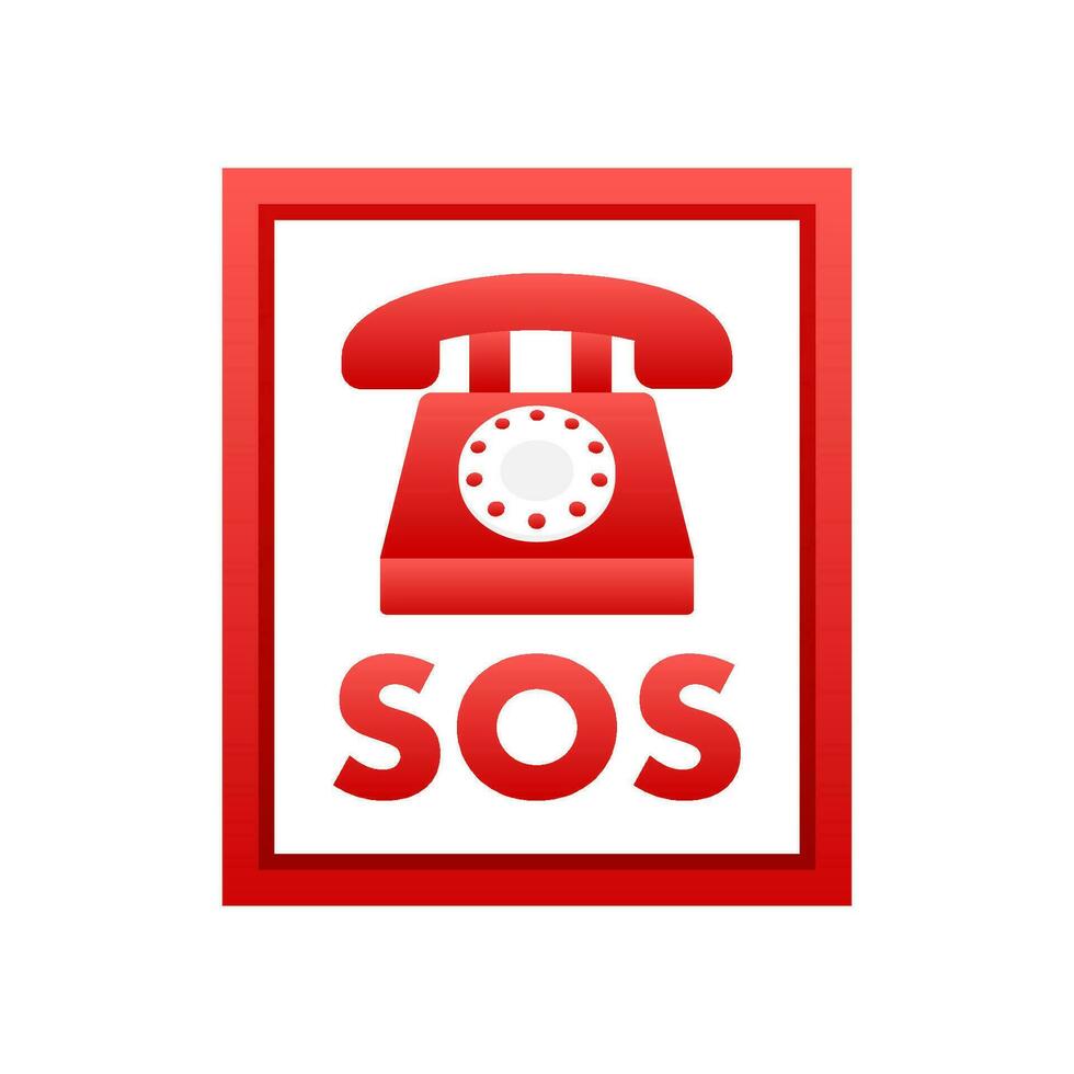 SOS emergency call. 911 calling. A cry for help. Vector stock illustration