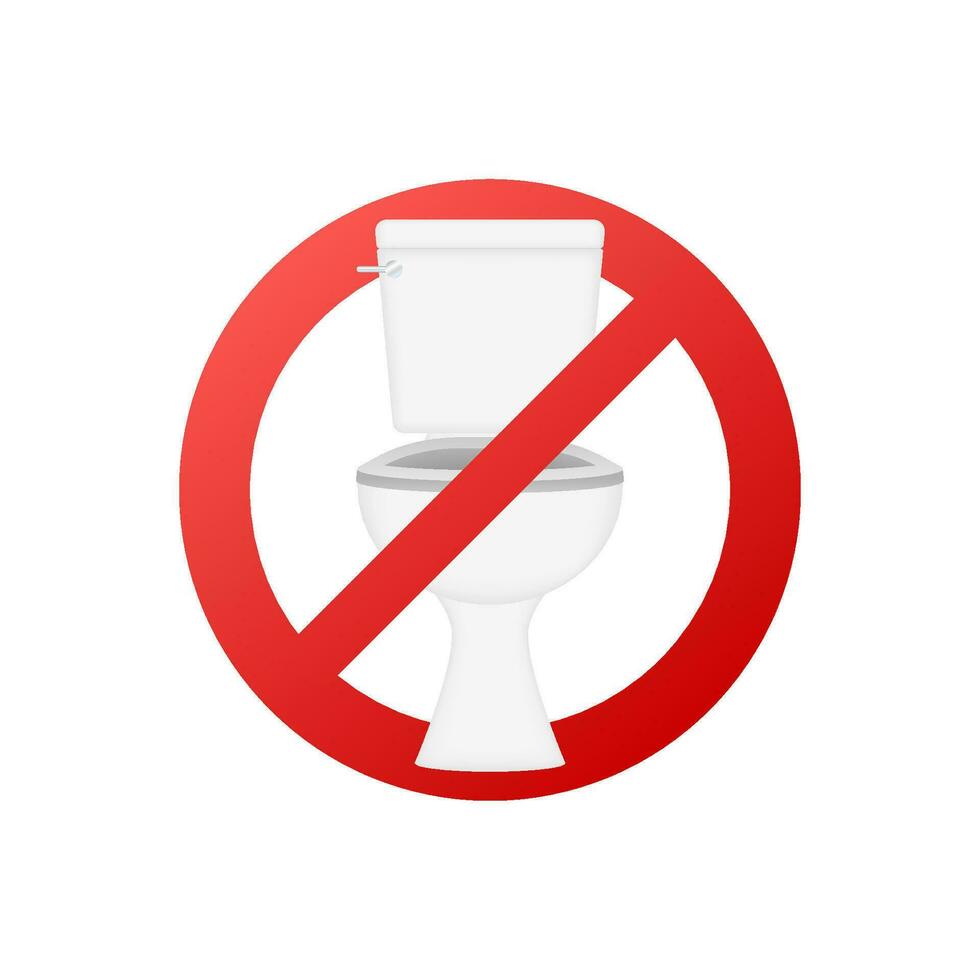 No toilet sign. Warning icon. Vector illustration