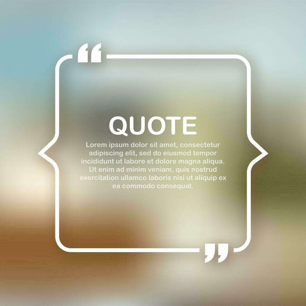 Quote frames. Blank template with print information design quotes. Vector stock illustration