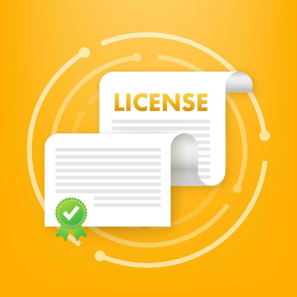 License document. Business icon. Paper documents. Vector stock illustration