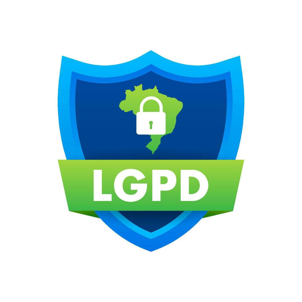 LGPD, Brazilian Data Protection Authority DPA. Lei Geral de Prote o de Dados. Vector stock illustration