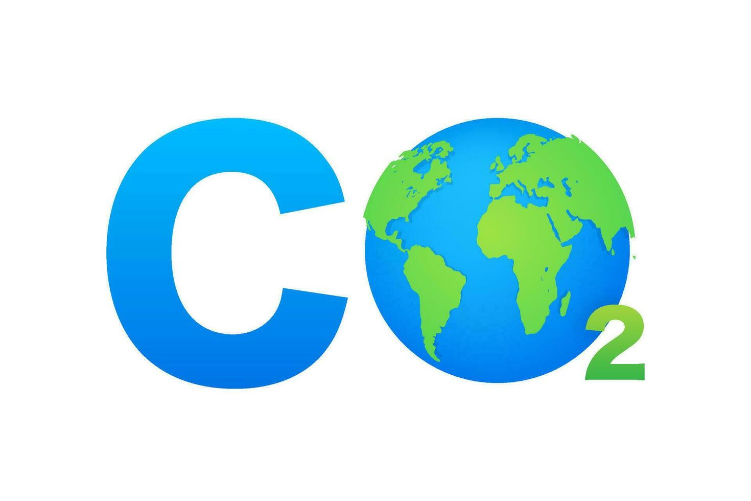CO2 logo in flat style isolated on empty background. Flat icon on white backdrop. Vector logo illustration