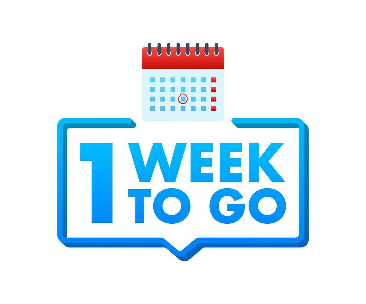 One week to go offer. Calendar icon. Vector stock illustration