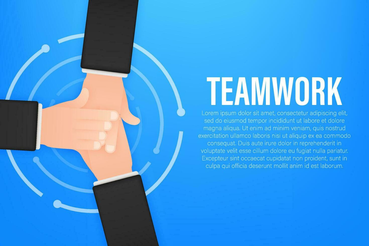 Abstract teamwork hands sign for concept design. Business concept. Teamwork, cooperation vector