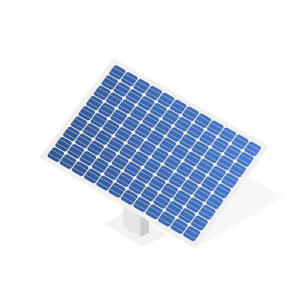 Highly Detailed Solar Panel. Modern Alternative Eco Green Energy. Vector illustration.