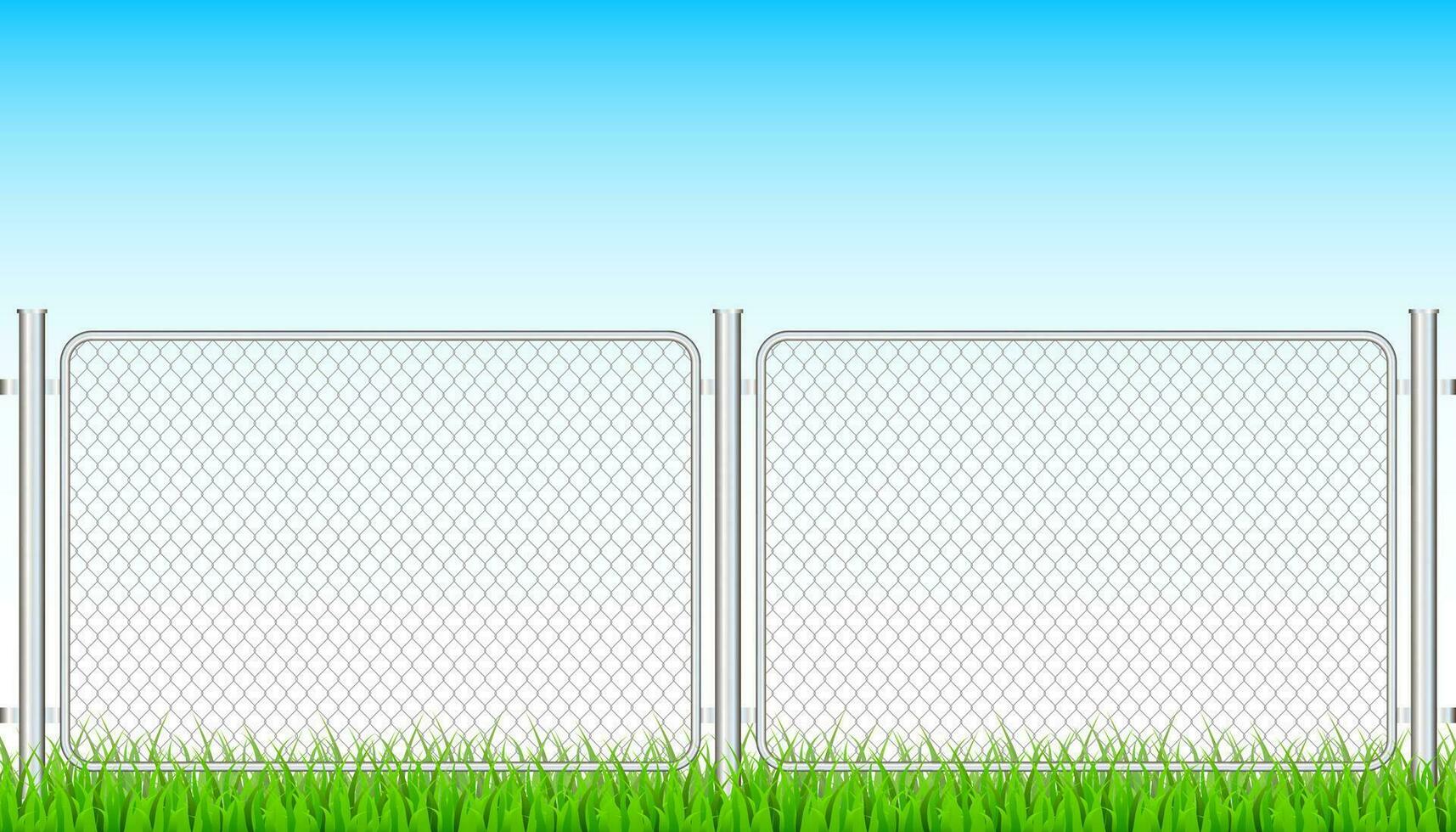 Fence wire metal chain link. Prison barrier, secured property. Vector stock illustration