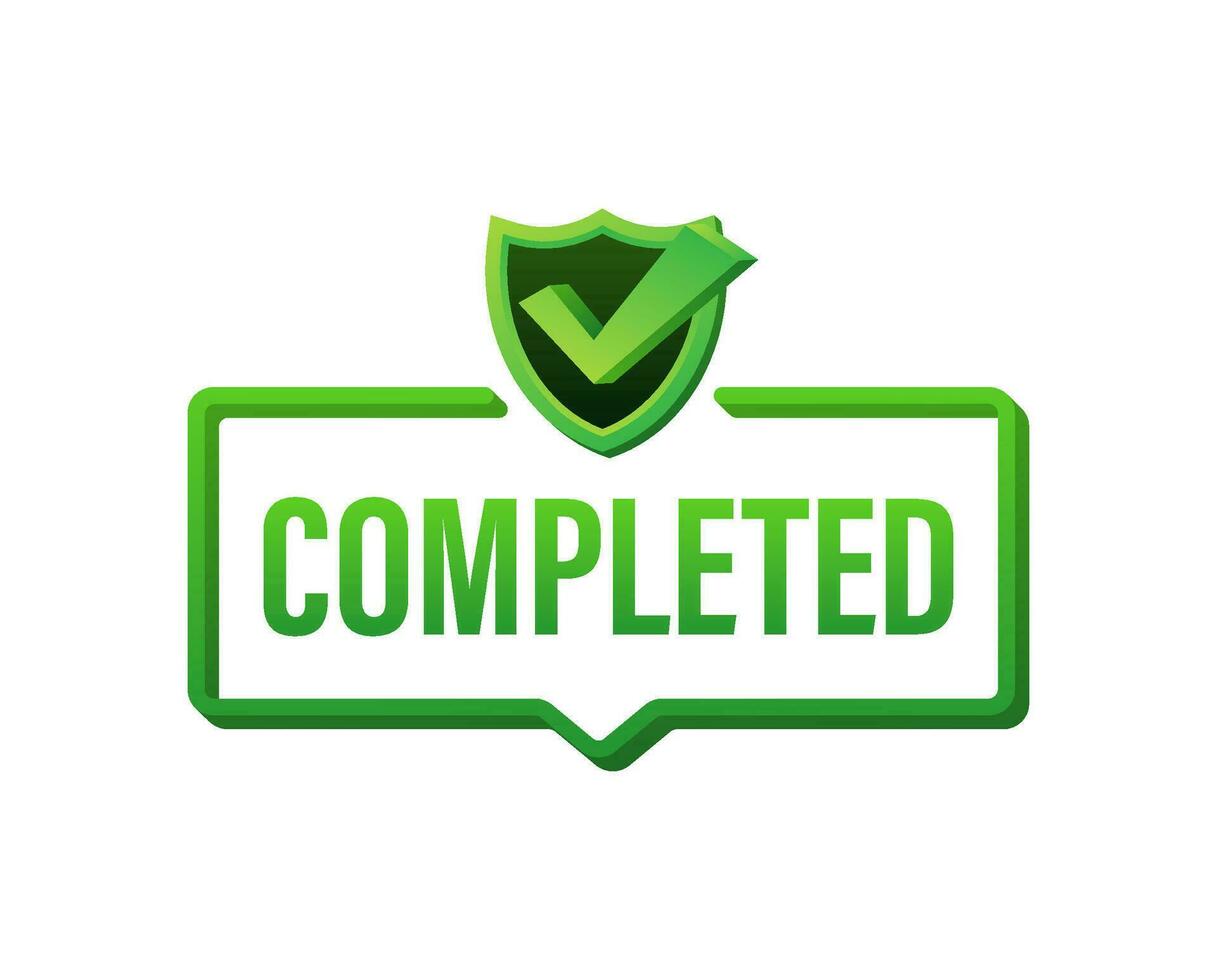 Completed tick, Checkmark stamp, sticker Vector stock illustration