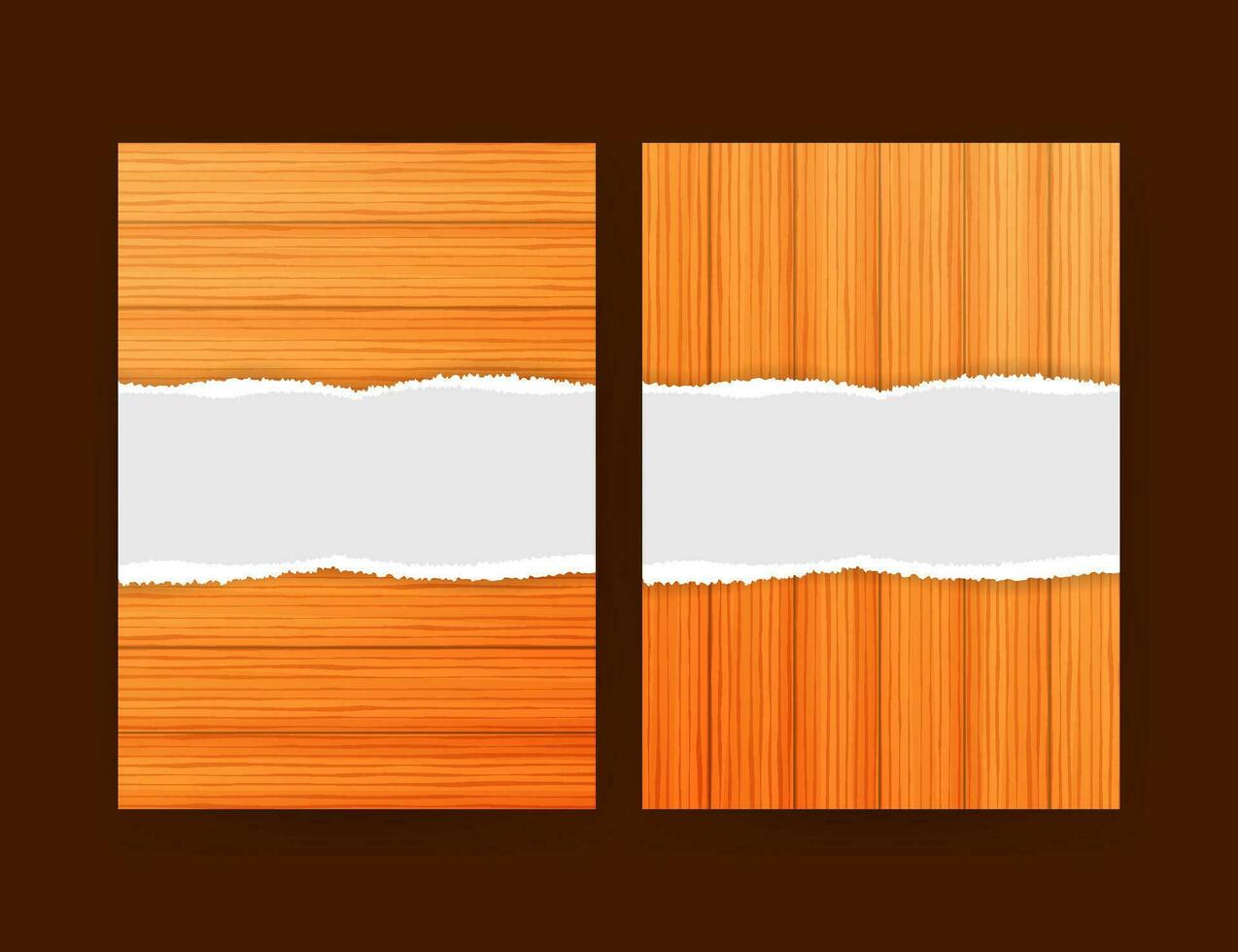 rasgado papel en textura de madera fondo, negocio folleto volantes diseño diseño modelo en a4 Talla vector