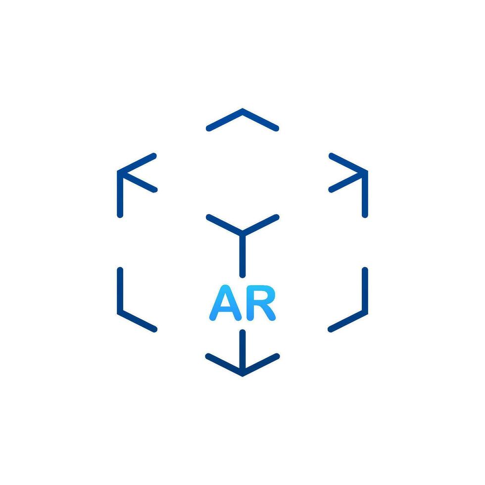 Virtual reality. AR for video game design. Media technology. Design concept augmented reality. Vector stock illustration