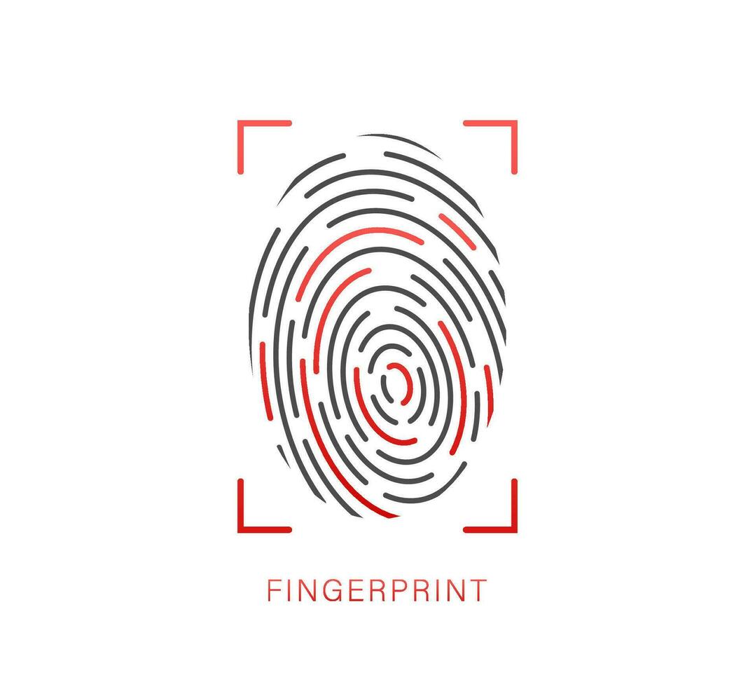 Fingerprint icon. Cyber security concept. Digital security authentication concept. Vector stock illustration