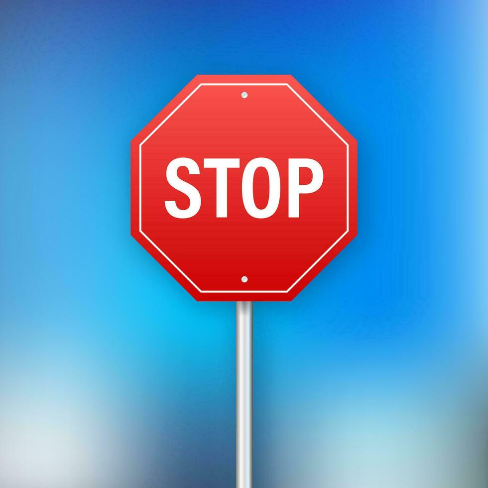 Stop sign for banner design. Information sign. Vector stock illustration