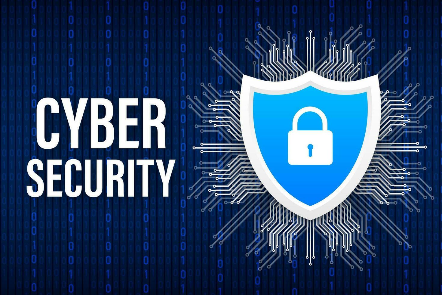 Cyber security vector logo with shield and check mark. Security shield concept. Internet security. Vector illustration