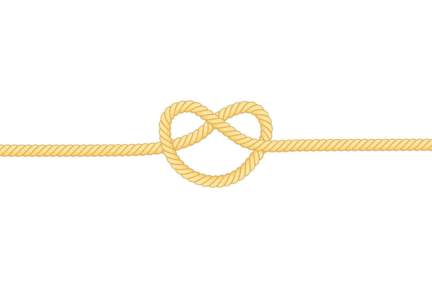 Knot of rope on a white background. Vector stock illustration.