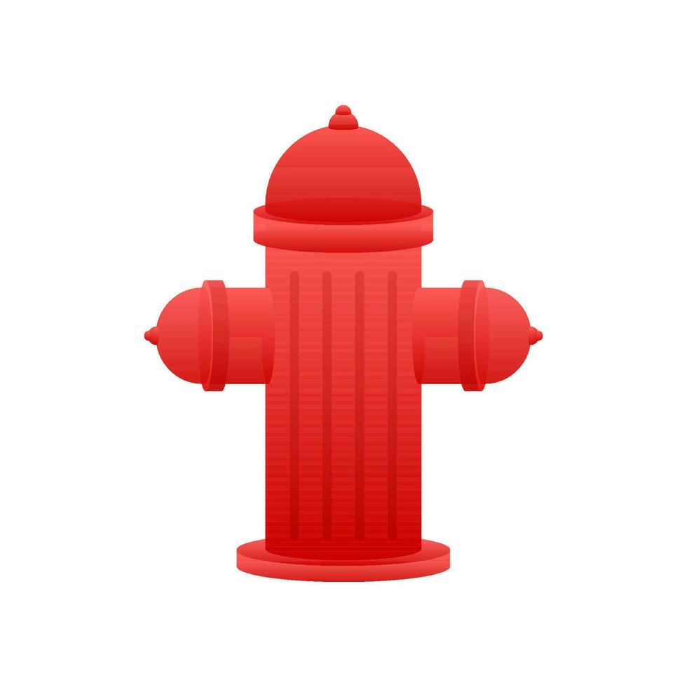 Red fire hydrant. Clean water. Water street specific checkpoint. Vector stock illustration