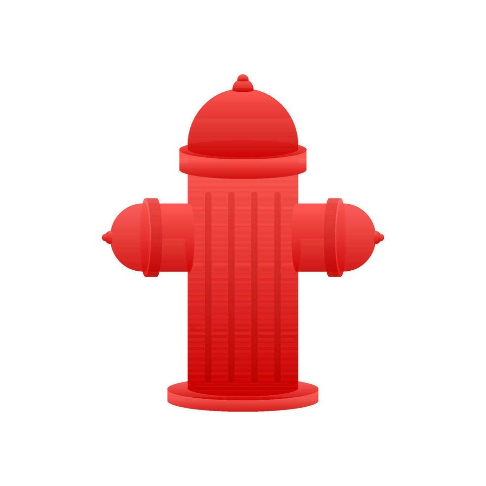 Red fire hydrant. Clean water. Water street specific checkpoint. Vector stock illustration