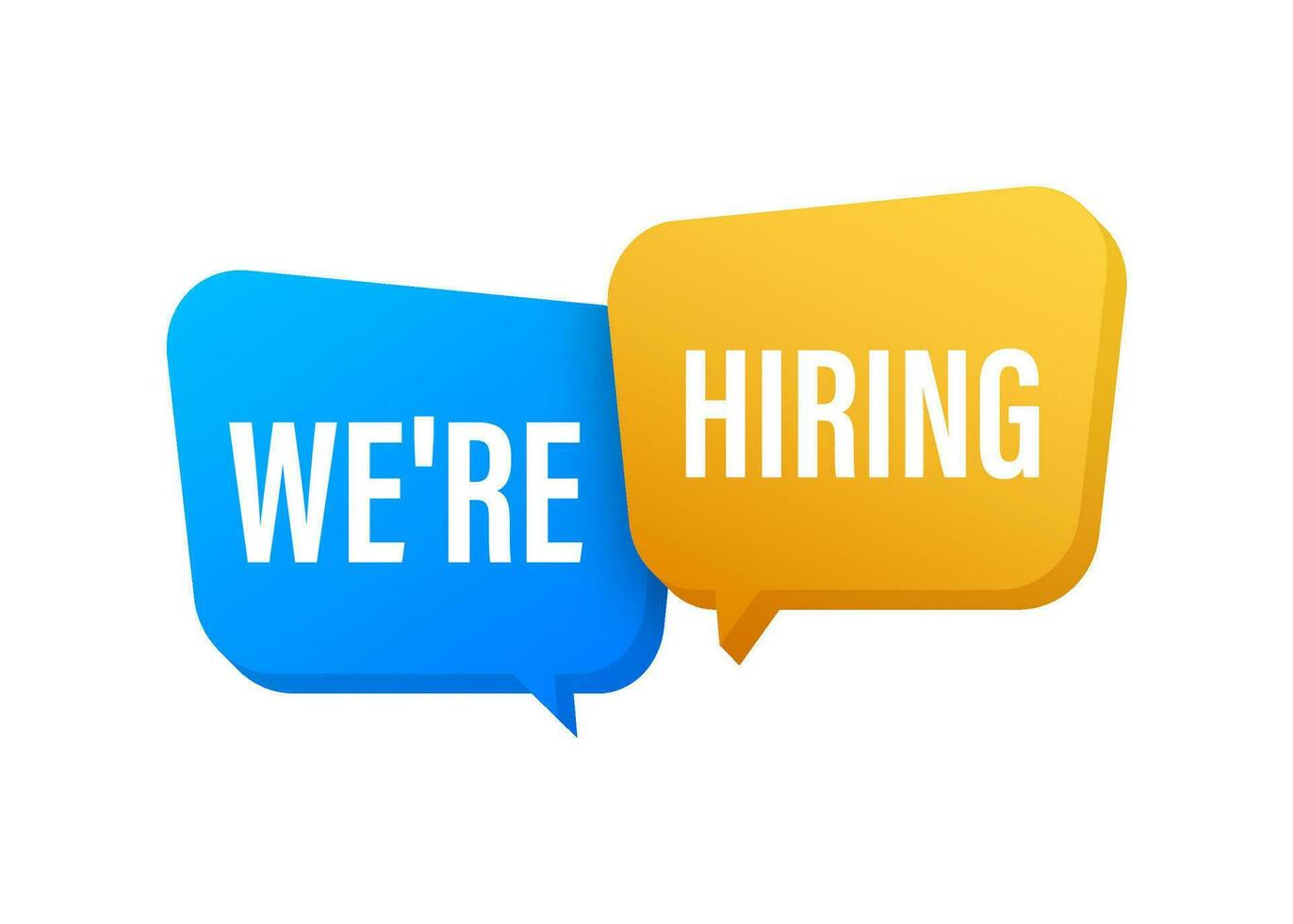 Business hiring and recruiting concept. We are hiring Speech bubbles. Web banner. Vector illustration