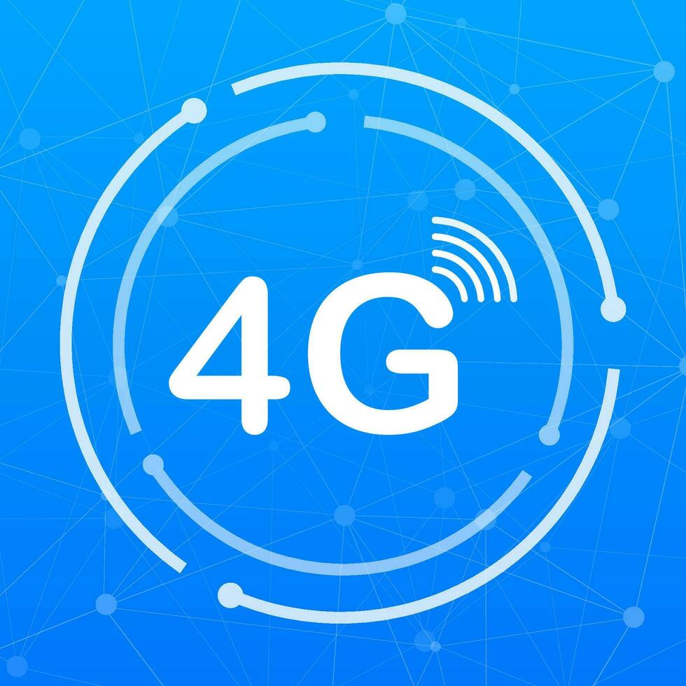 4G Sim Card. Mobile telecommunications technology symbol. Vector illustration