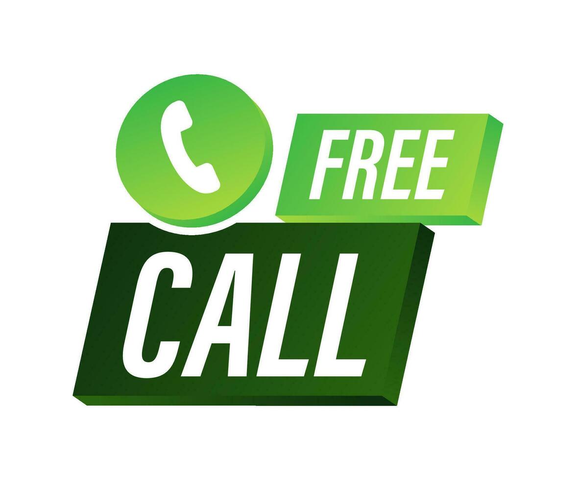 Free call. Information technology. Telephone icon. Customer service. Vector stock illustration