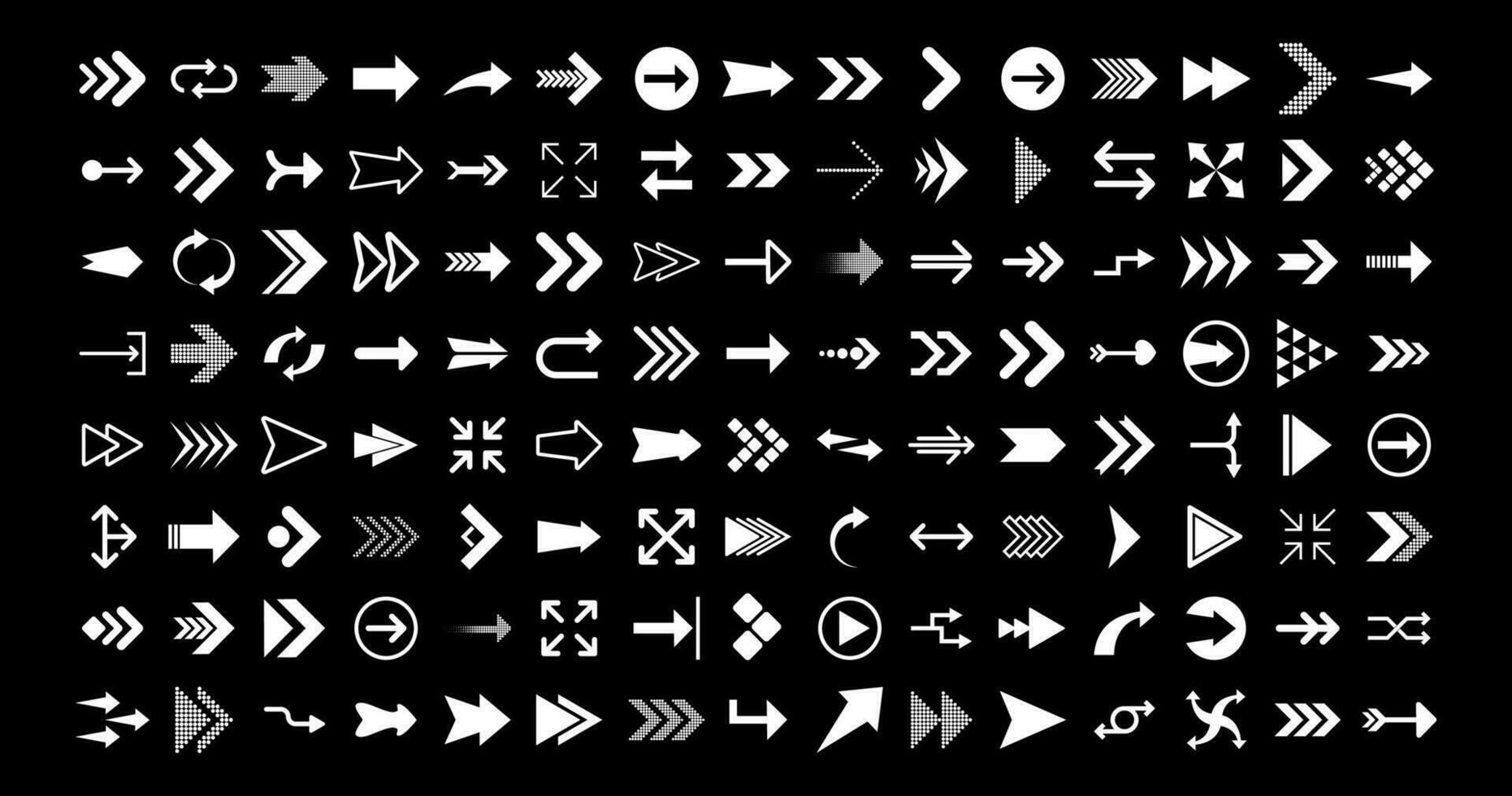 flechas grande negro conjunto iconos flecha icono. flechas para web diseño, móvil aplicaciones, interfaz y más. vector valores ilustración