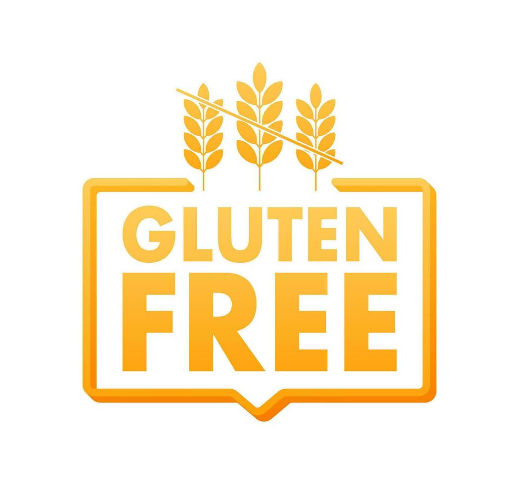 gluten gratis. sano comida etiquetas con letras. vegano comida pegatinas vector