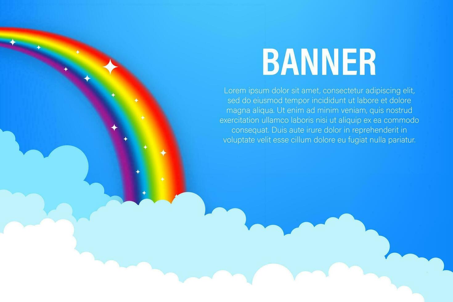 Rainbow. Clouds and rainbow. Vector stock illustration