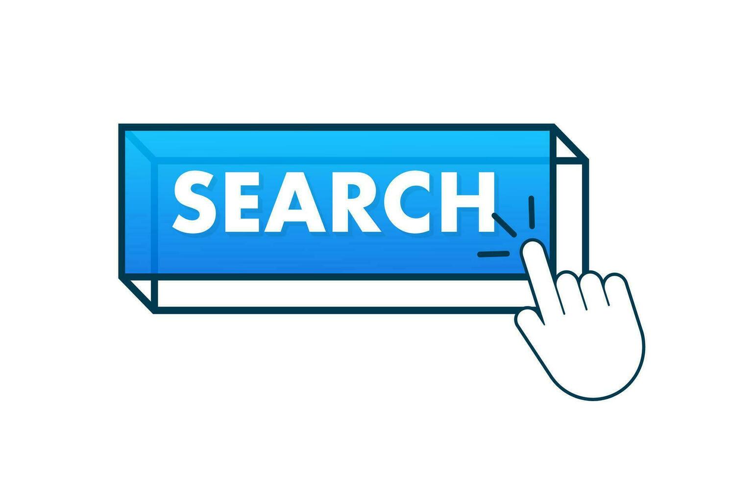 Search button and click, search Bar for browser. Vector stock illustration.