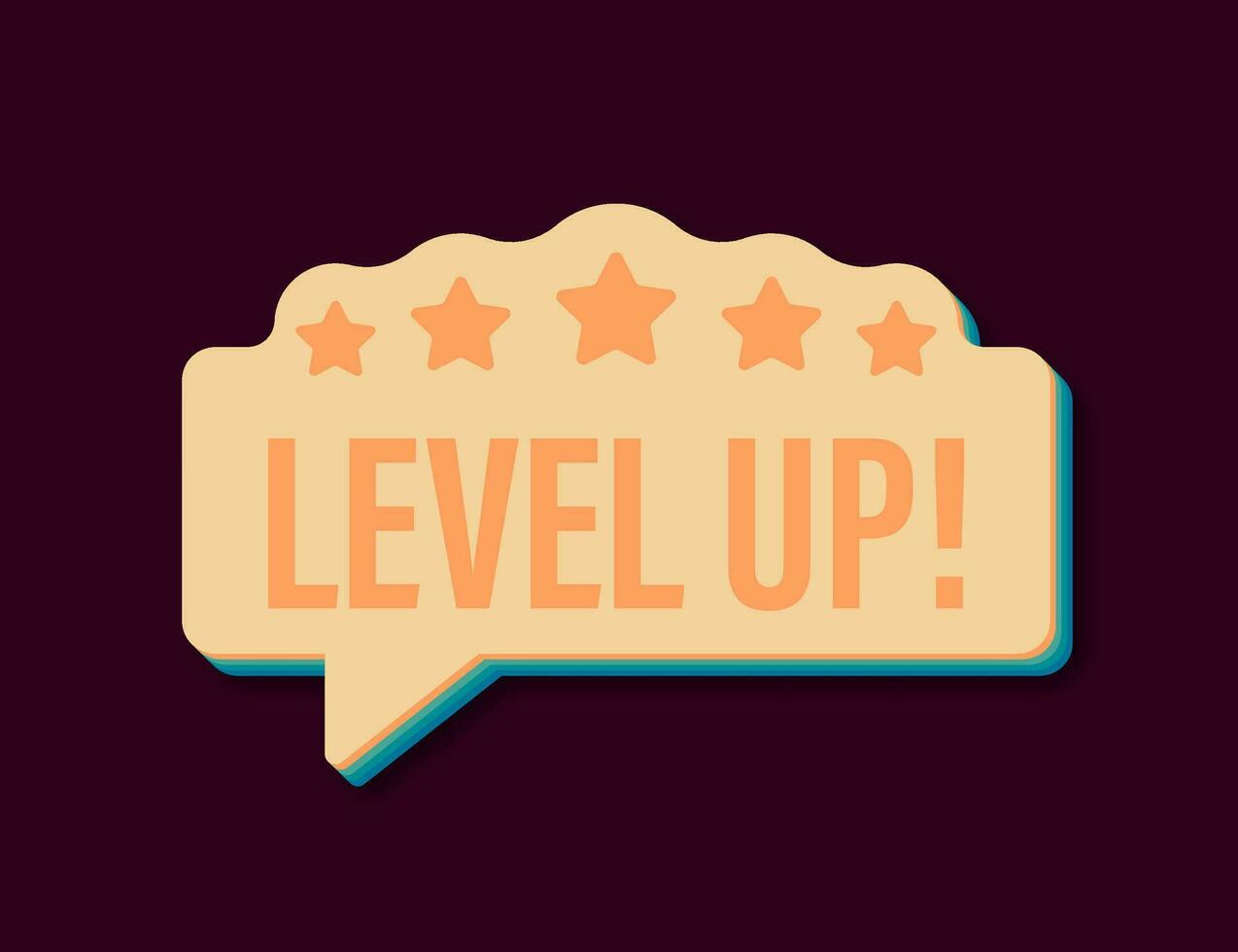 Game icon bonus. level up retro icon, new level logo. Vector illustration