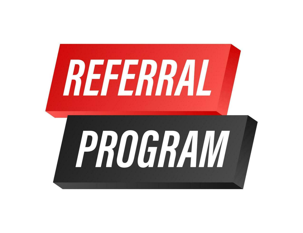 Megaphone label with referral program. Megaphone banner. Web design. Vector stock illustration.