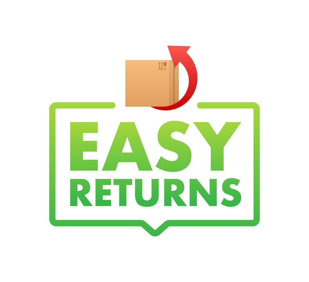 Easy Returns sign, label. Delivery service. Vector stock illustration