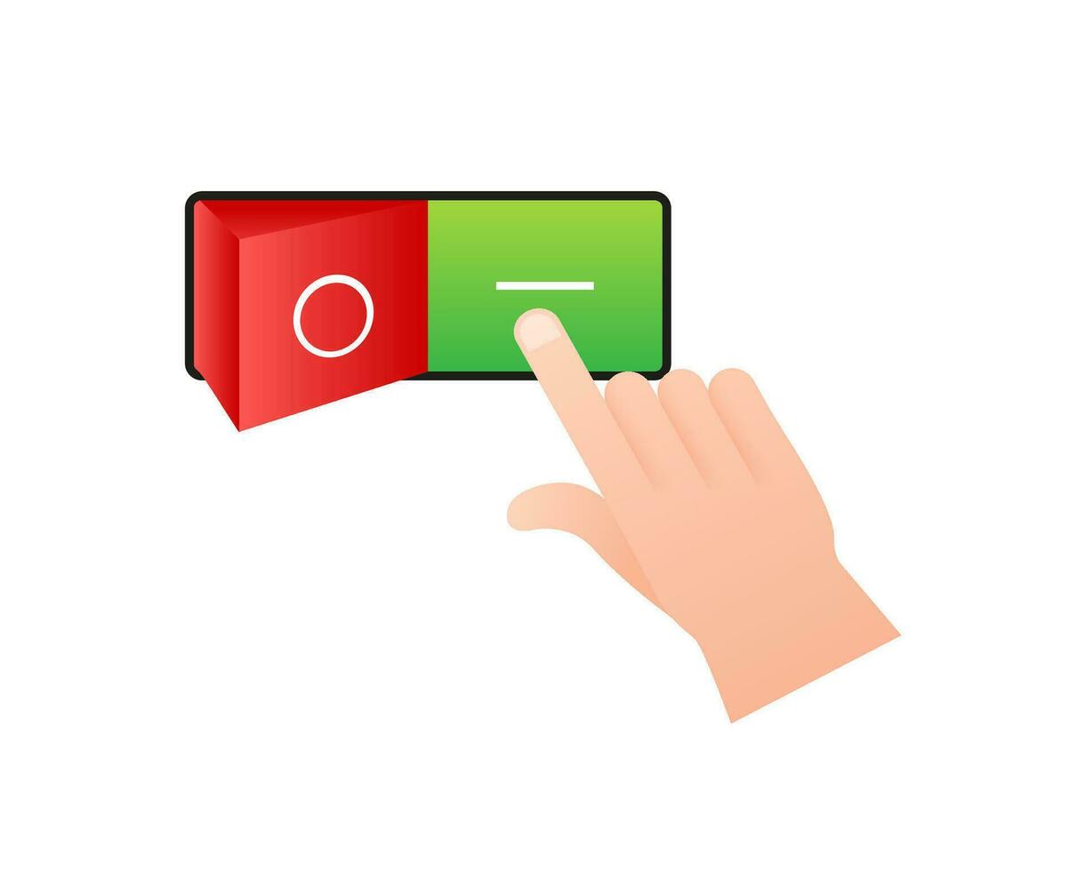Flat icon On and Off Toggle switch button vector format. Vector stock illustration