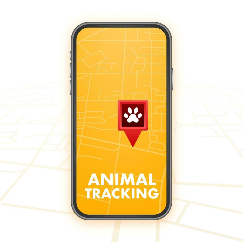 Animal tracking location pin, great design for any purposes. Animal print. vector