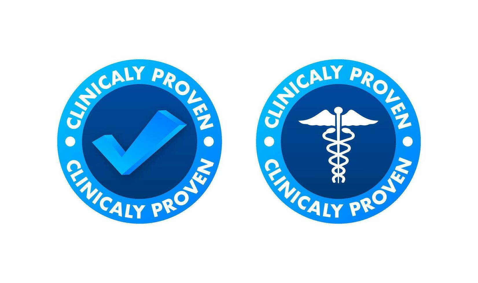 Clinicaly proven. Simple modern emblem with clinically proven. Vector illustration.