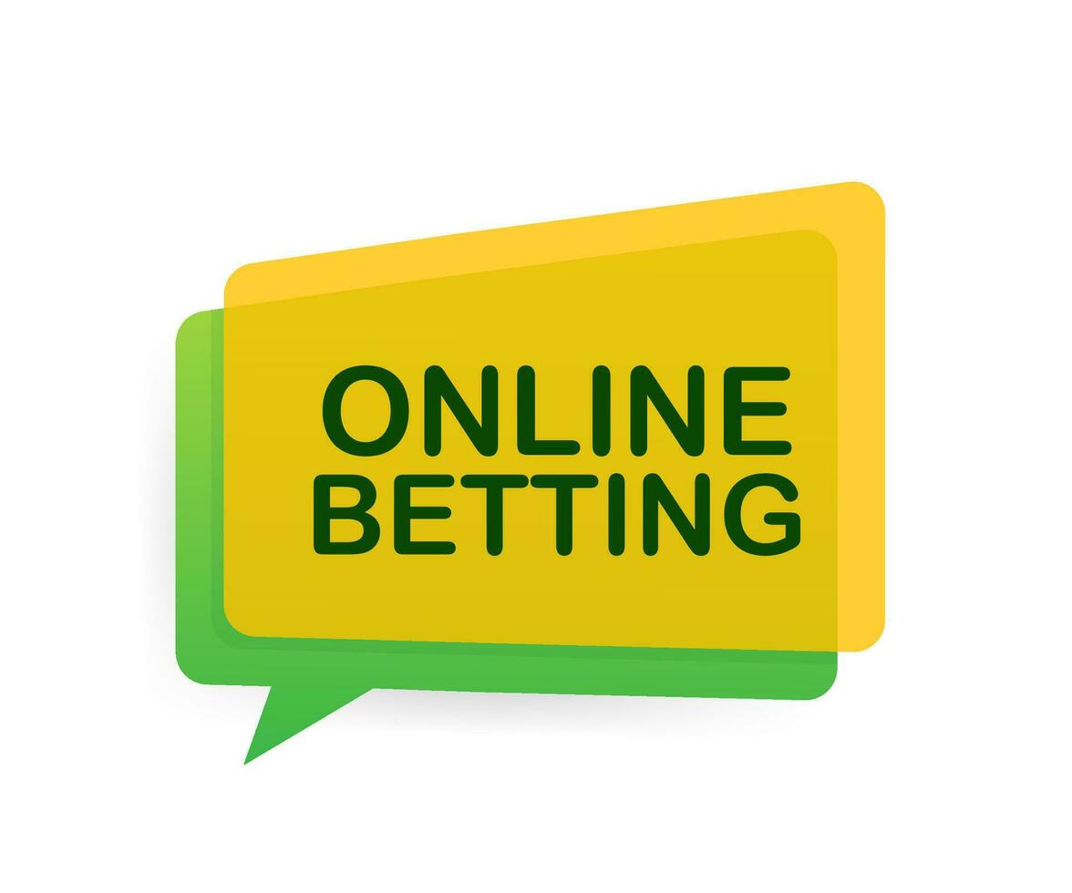 Online betting. Flat web banner with red bet now on white background for mobile app design. Vector stock illustration