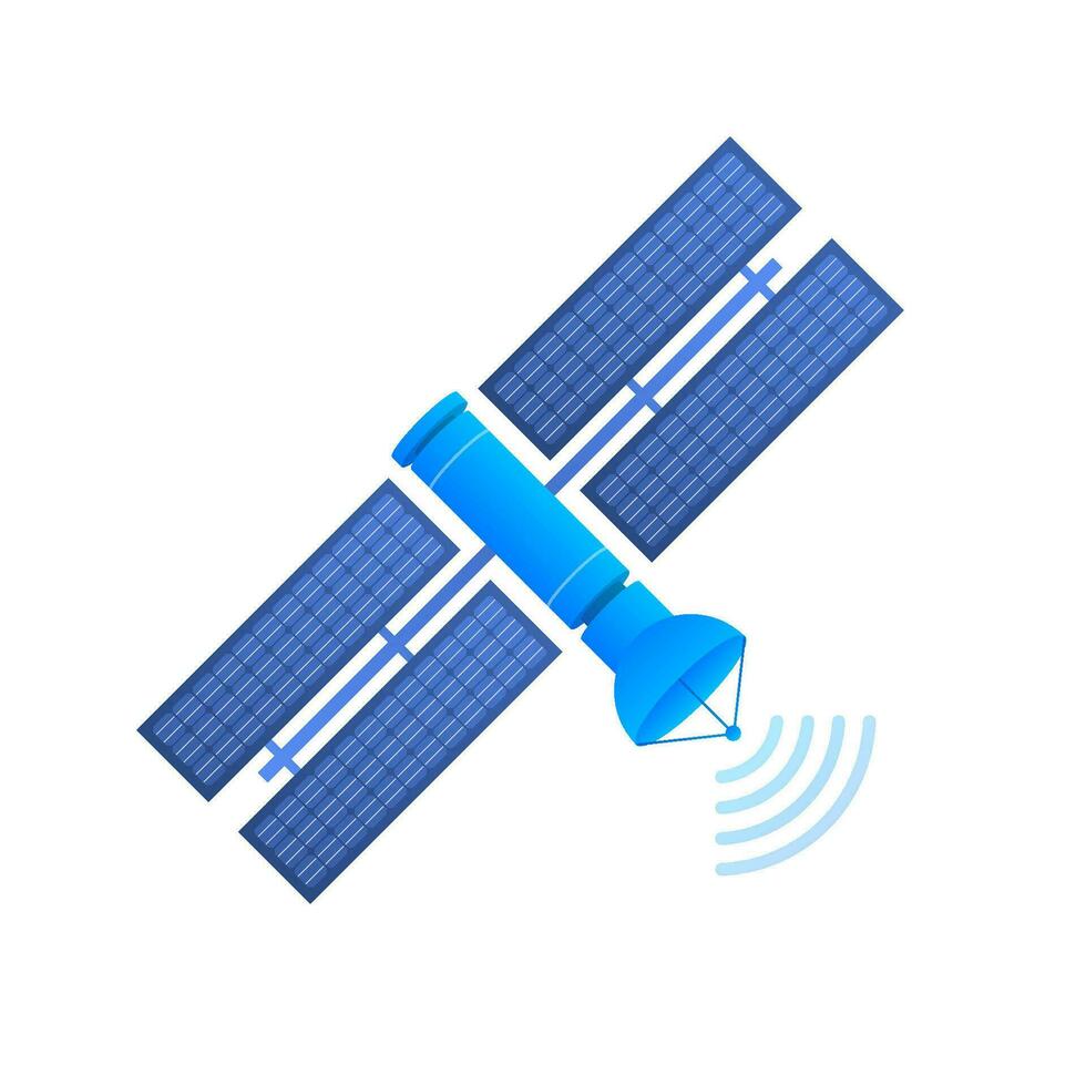 The satellite. Artificial satellites orbiting the planet Earth, GPS. Vector stock illustration