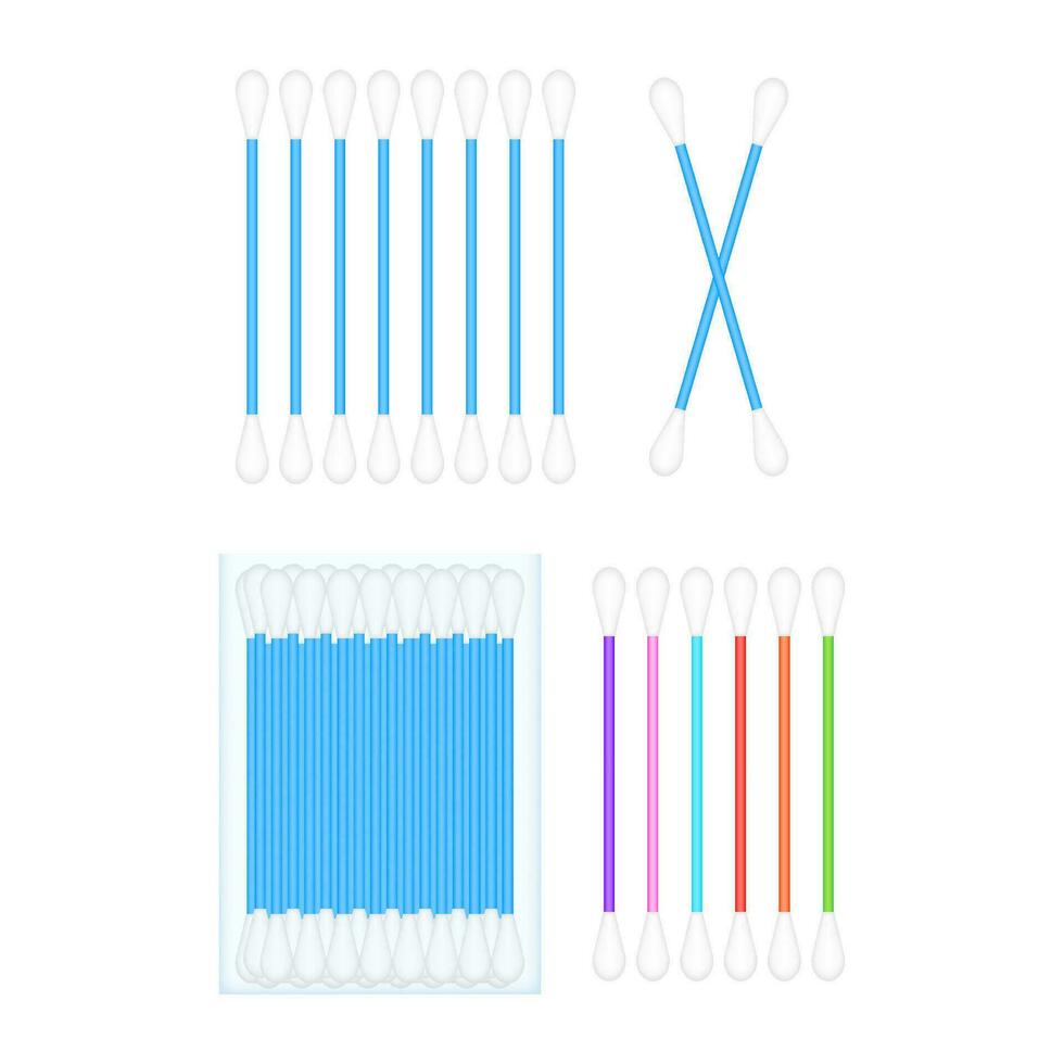 Cotton buds, great design for any purposes. Health care. Vector stock illustration