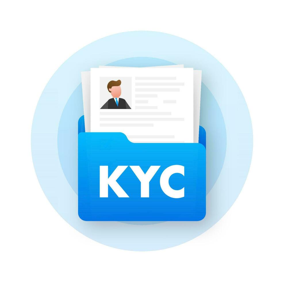 KYC or know your customer. Idea of business identification and finance safety. Vector stock illustration