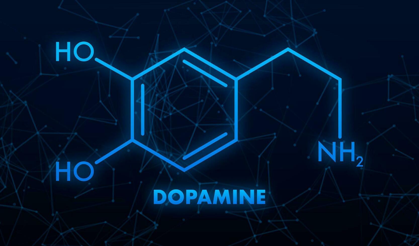 Abstract icon with dopamine formula. Dopamine formula. vector