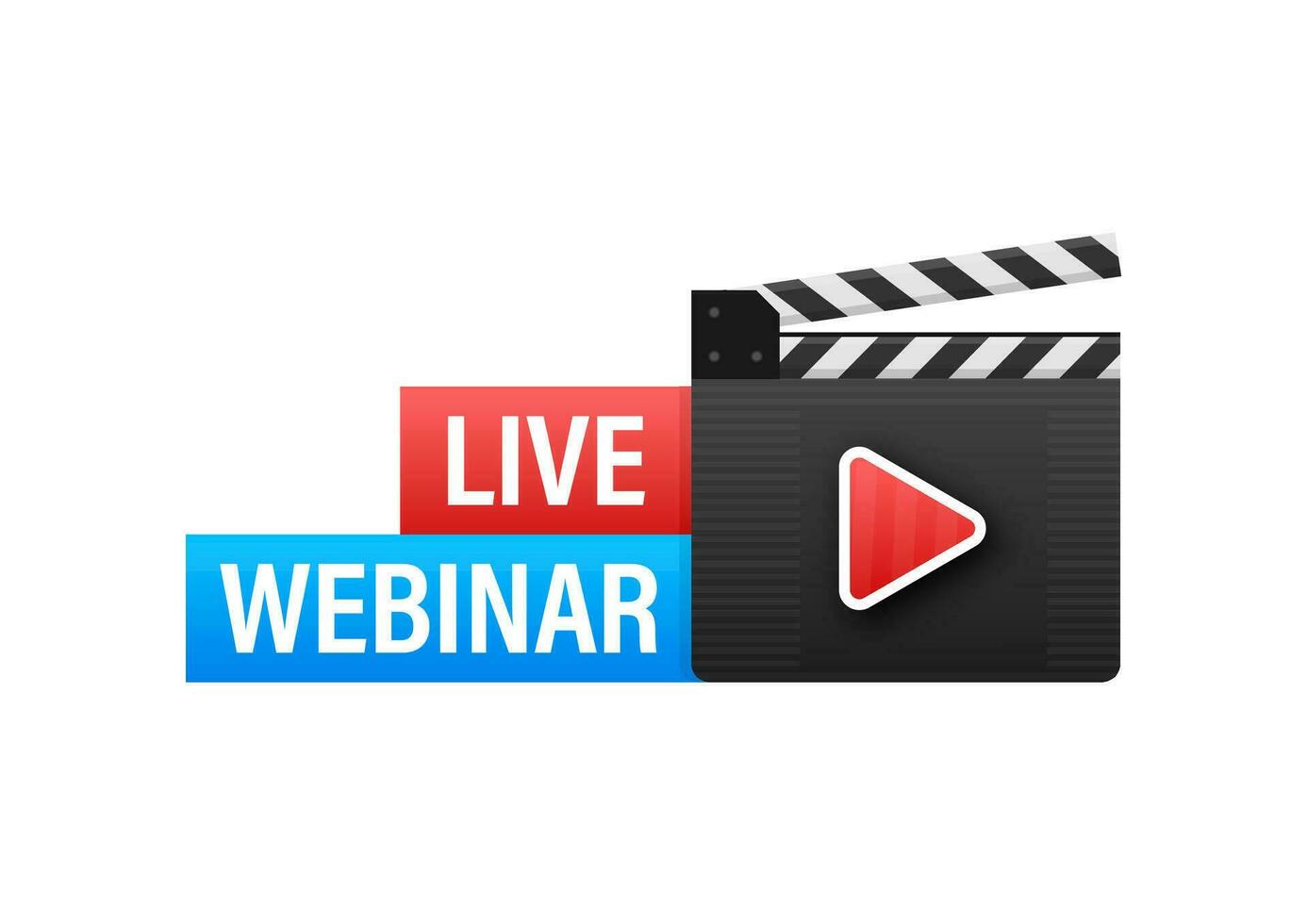 Live Webinar Button, icon. Vector stock illustration.