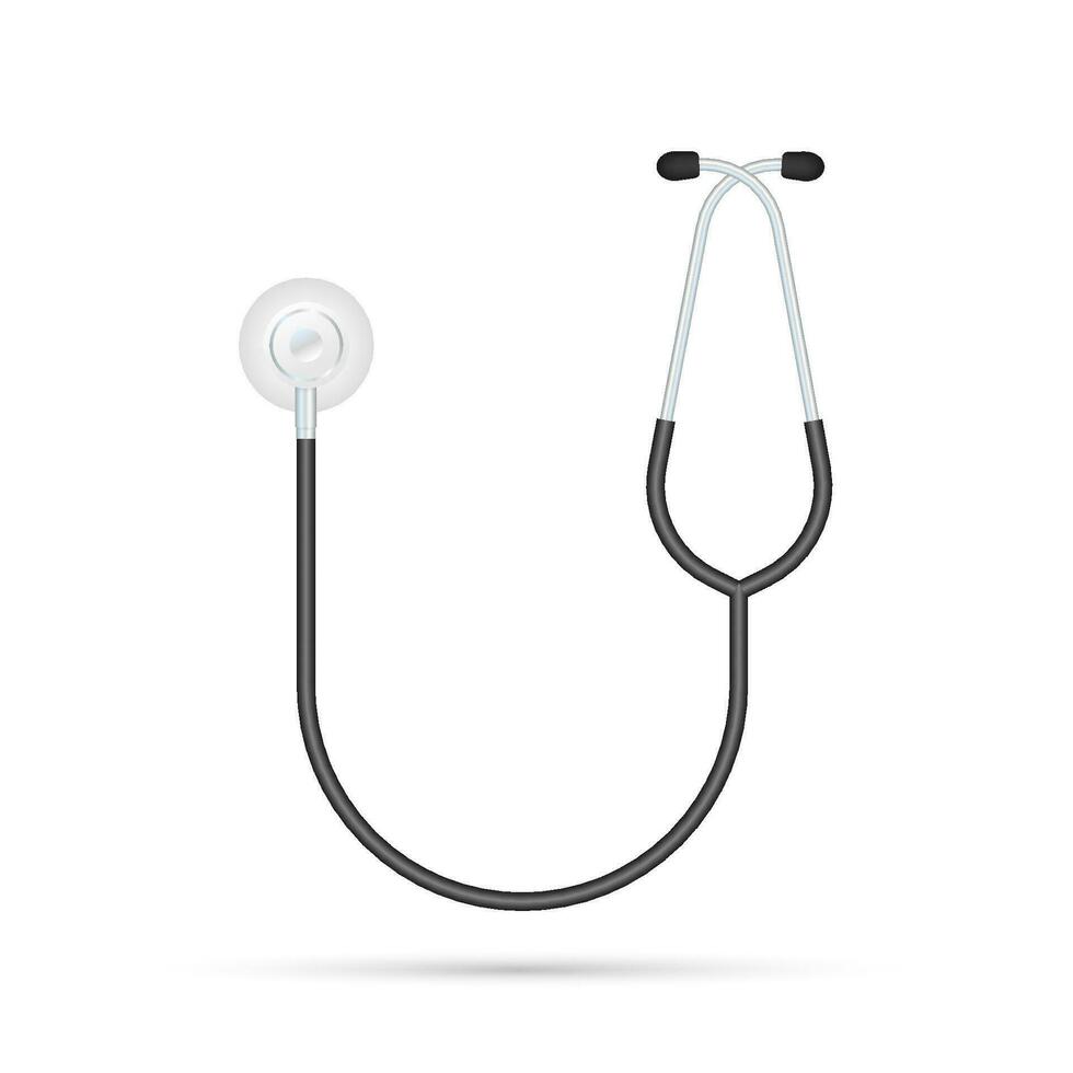 Stethoscopes, medical equipment for doctor. Vector stock illustration