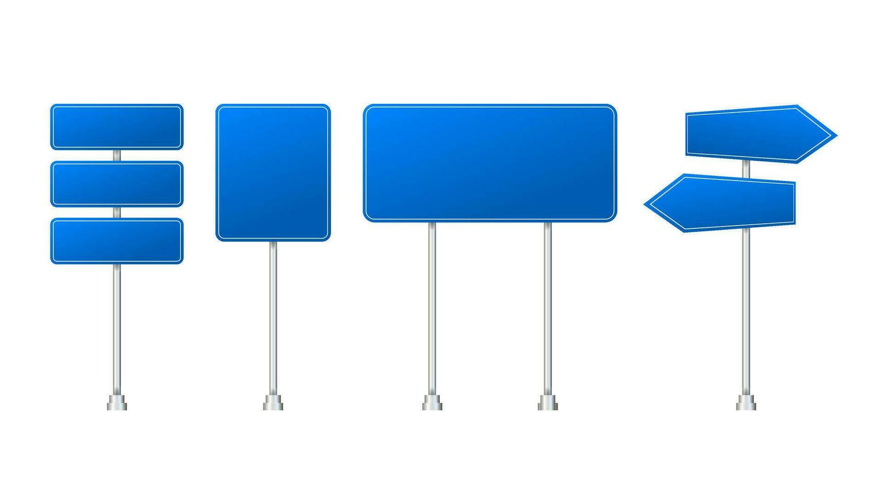 Set of road signs isolated on transparent background. Vector illustration