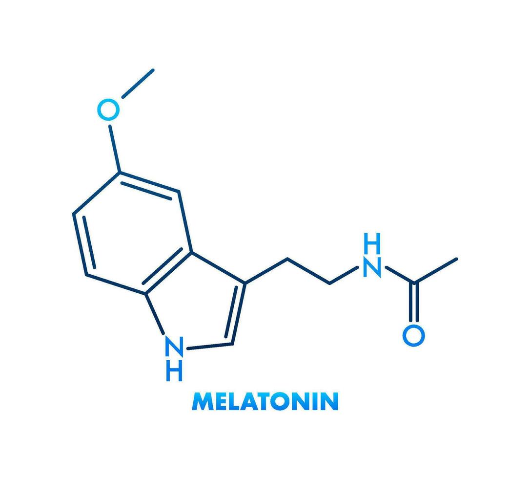 3D melatonin formula on white background. Isolated vector illustration.