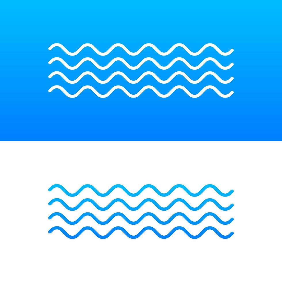 Wave icon with white color on blue background vector