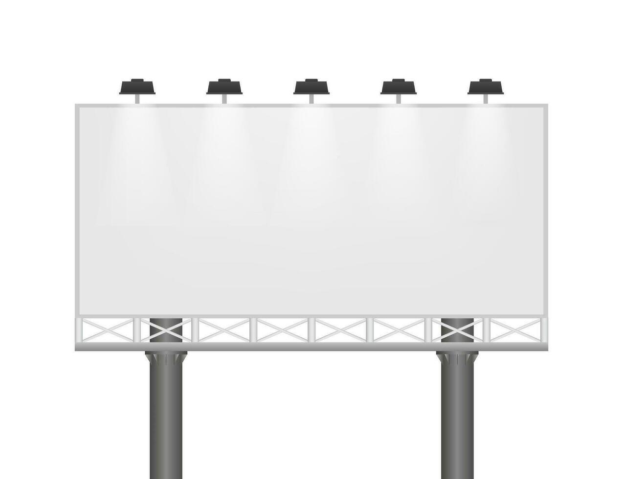 Billboard on light background. Empty white vector horizontal poster template. Template for marketing design. Vector stock illustration