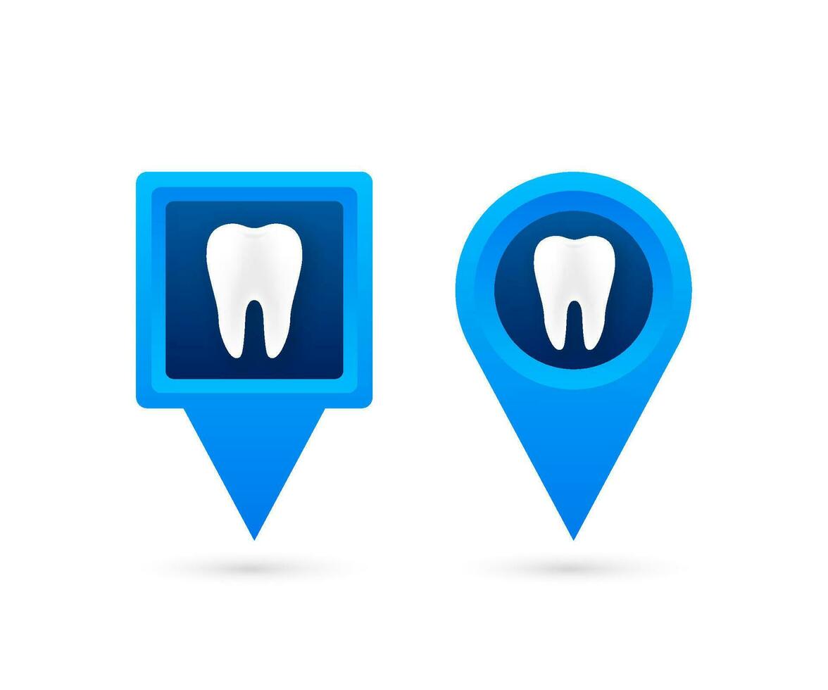 Map pointer with dental clinic. Pin Point Home. Vector stock illustration