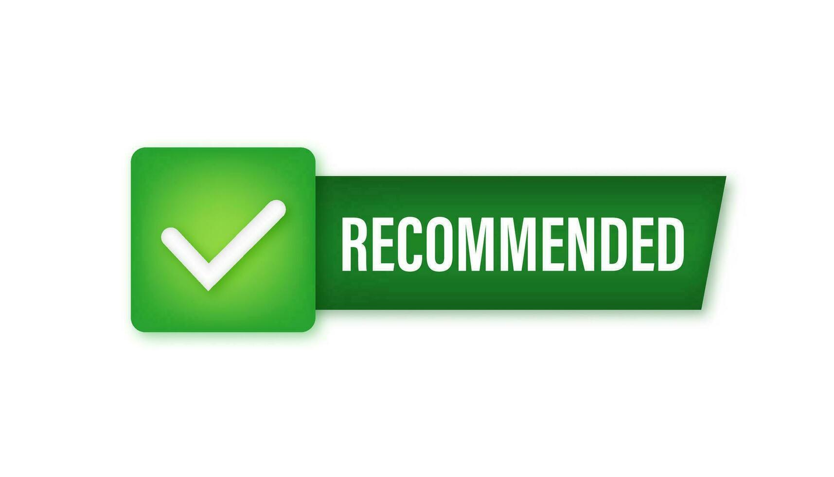 recomendar icono. blanco etiqueta recomendado en verde antecedentes. vector ilustración.
