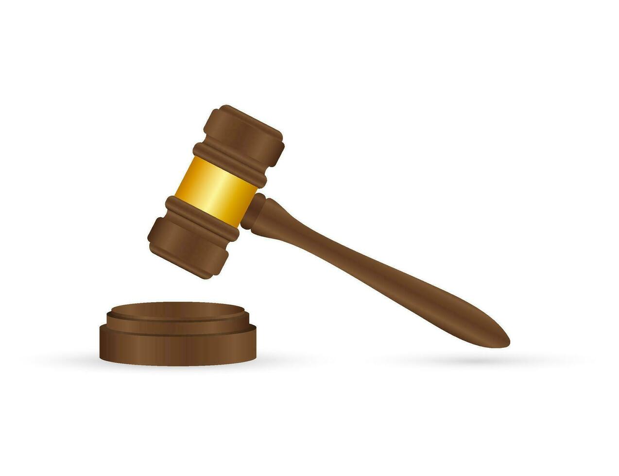 wooden judge gavel and soundboard isolated on white background vector