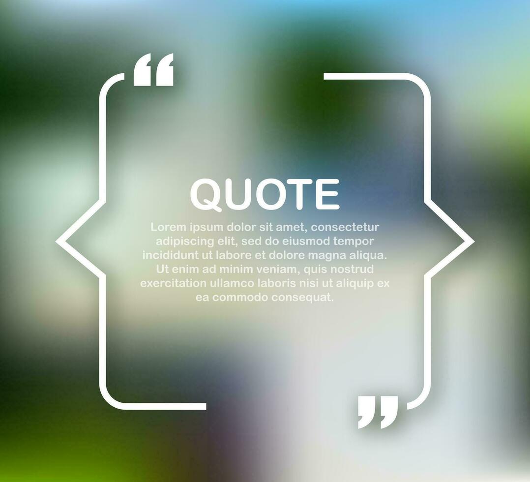 Quote frames. Blank template with print information design quotes. Vector stock illustration