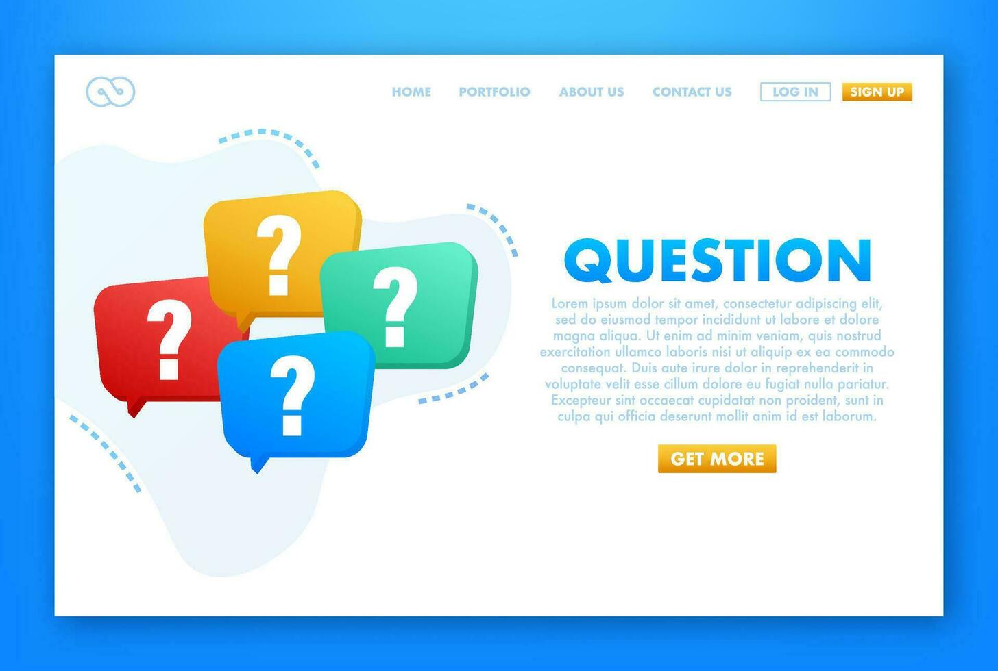 Color bubble with Question mark set. Vector stock illustration.