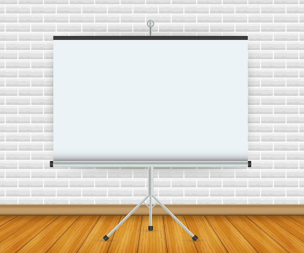 Empty Projection screen, Presentation board, blank whiteboard for conference vector